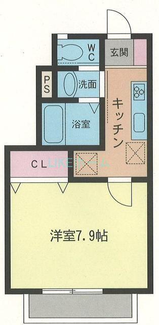 エディフィス(1K/1階)の間取り写真