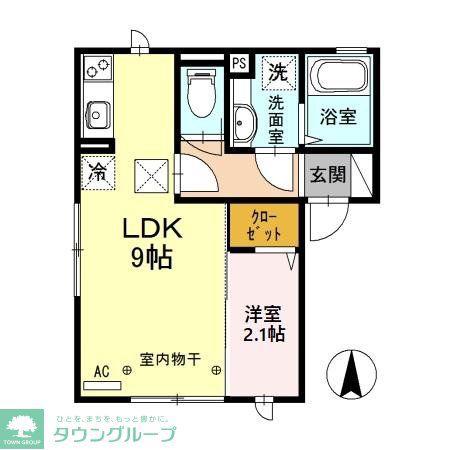 ラ・ステラ太田町(1LDK/1階)の間取り写真
