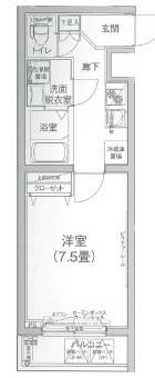 アイルイムーブル府中(1K/1階)の間取り写真