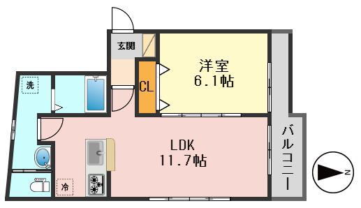エテルノ亀有(1LDK/3階)の間取り写真