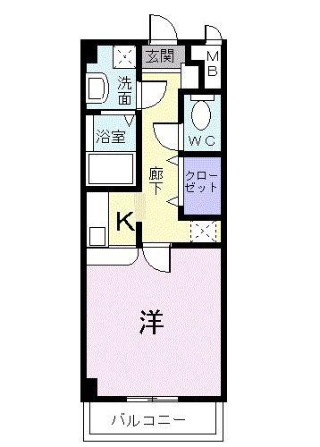 SMALL LUXURY(1K/3階)の間取り写真