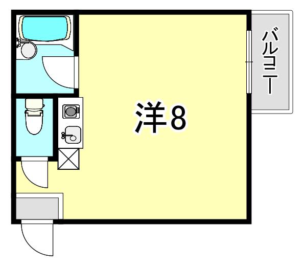 レジデンス堀江(ワンルーム/3階)の間取り写真
