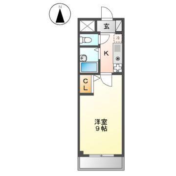 ウイング志賀本通(1K/1階)の間取り写真