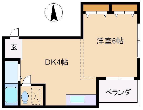 サウスコーポ(1DK/3階)の間取り写真