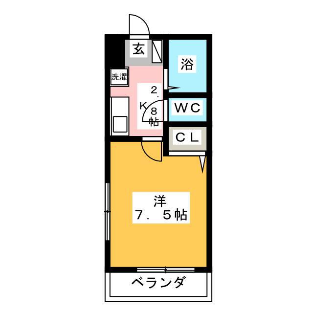プルミエール(1K/1階)の間取り写真