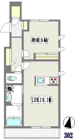 二子多摩川レジデンス(1LDK/3階)の間取り写真