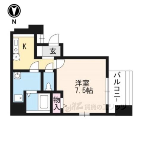 楽SLIEU(1K/3階)の間取り写真