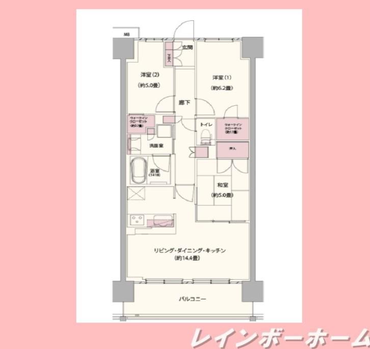クレストフォルム柏サウスウイング(3LDK/7階)の間取り写真