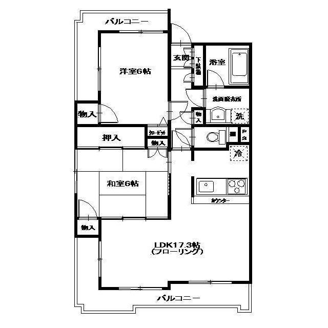 アーバンヒルズ泉中央(2LDK/1階)の間取り写真