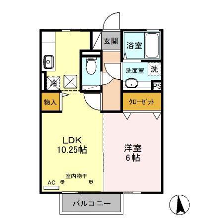トワール(1LDK/1階)の間取り写真