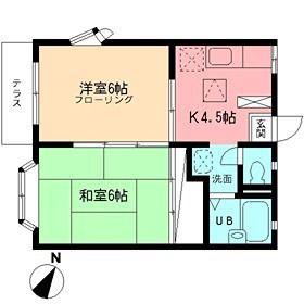 グレースコート松本(2DK/1階)の間取り写真
