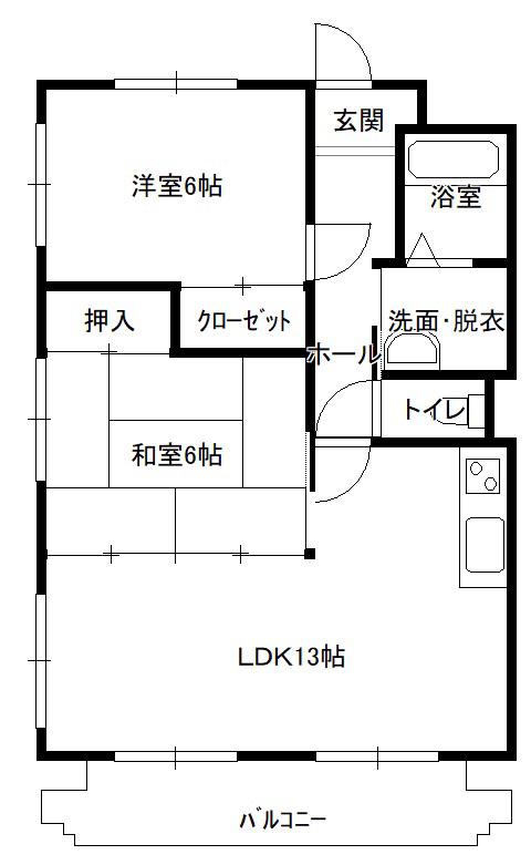 SQ有楽(2LDK/2階)の間取り写真