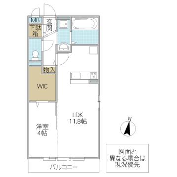 ソレイユ(1LDK/3階)の間取り写真