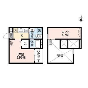 CASTELLO CHIAVEカストロキアー(1K/2階)の間取り写真