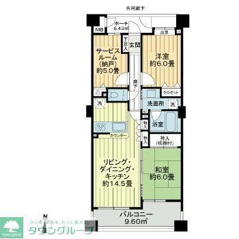 コスモ錦糸町リベディア(2SLDK/5階)の間取り写真