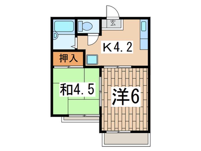 クリエールSANONO.1(2K/1階)の間取り写真