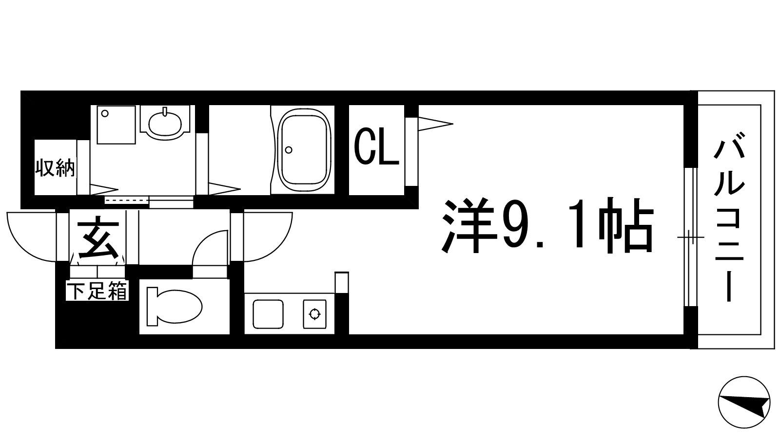 エクレール古結Ⅴ(ワンルーム/2階)の間取り写真