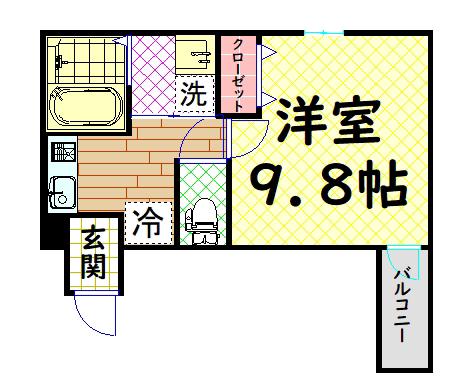 フジパレス堺東II番館(1K/3階)の間取り写真