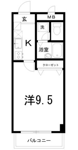 エポカ大川筋(1K/6階)の間取り写真