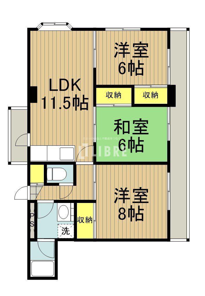 メゾンタナカ(3LDK/3階)の間取り写真