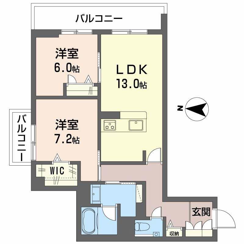 フォレスト3(2LDK/3階)の間取り写真