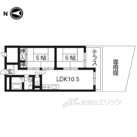 ネクスプロス大手筋(2LDK/1階)の間取り写真