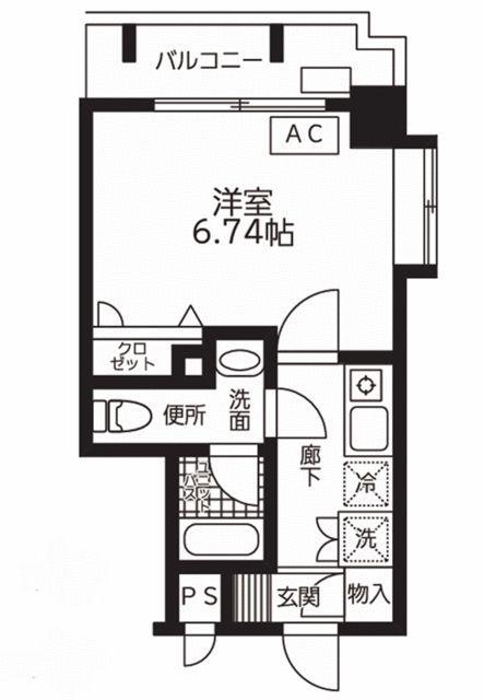 レナール大森海岸(1K/5階)の間取り写真