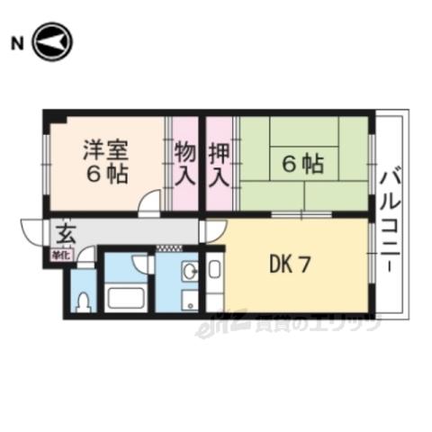 サンビレッジ岡崎(2DK/2階)の間取り写真