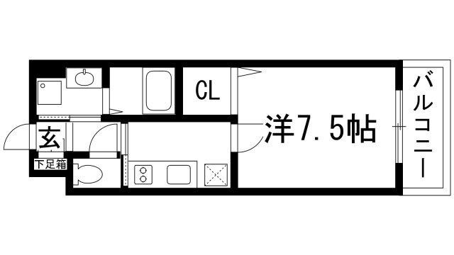 ポポラーレ(1K/2階)の間取り写真