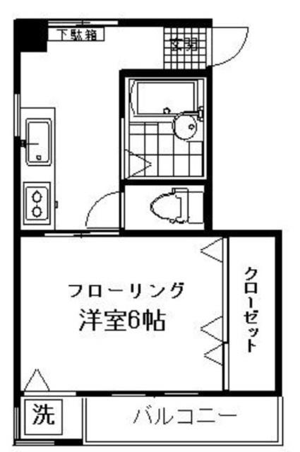 サンシャレー高柳(1K/2階)の間取り写真