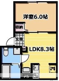 VILLA SOLANA(1LDK/2階)の間取り写真