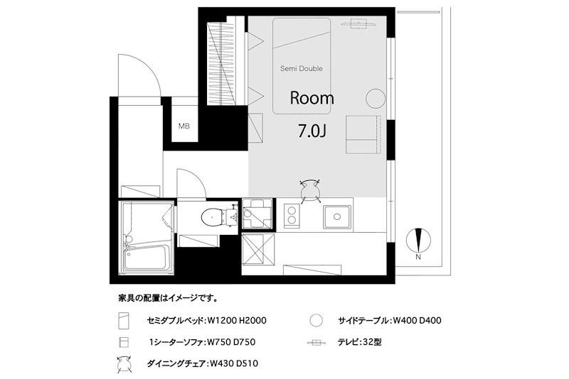 ヴェラハイツ蔵前(ワンルーム/8階)の間取り写真