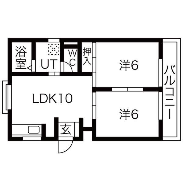 サンハイム中橋(2LDK/1階)の間取り写真