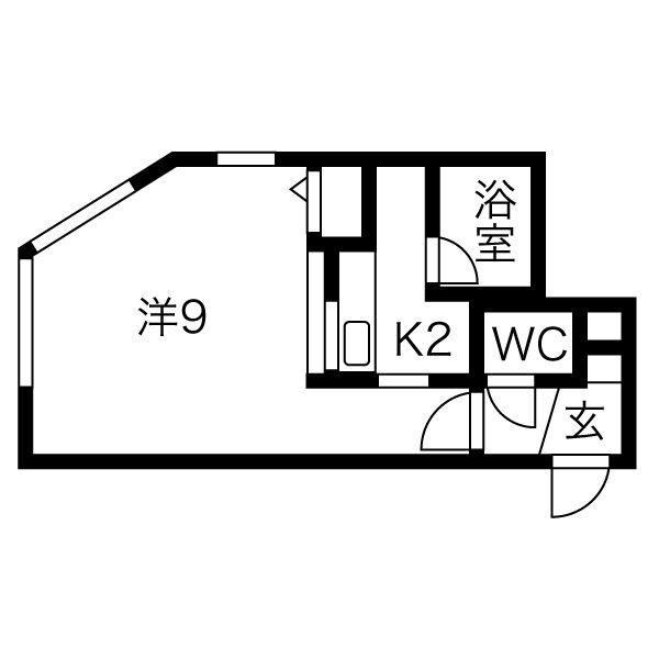 メゾンエクレーレ北35条(1K/5階)の間取り写真