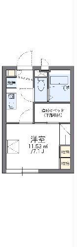 レオパレスSHINWA(1K/2階)の間取り写真