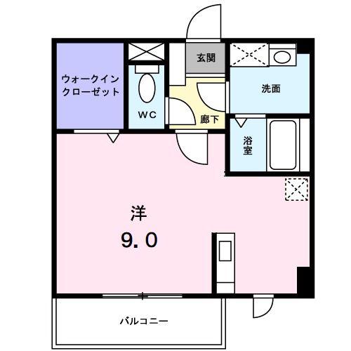 ヴィラ南屋敷(ワンルーム/1階)の間取り写真