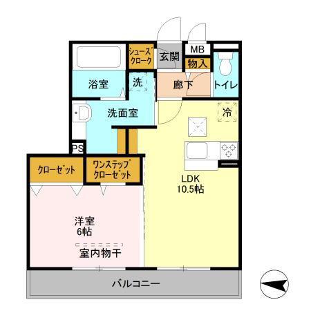 レーヴ II(1LDK/2階)の間取り写真