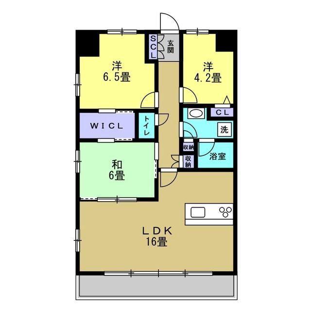 エコロジー千葉みなとレジデンス(3LDK/4階)の間取り写真