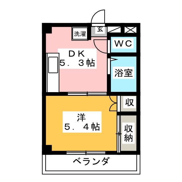 K・Tサンライト(1DK/1階)の間取り写真