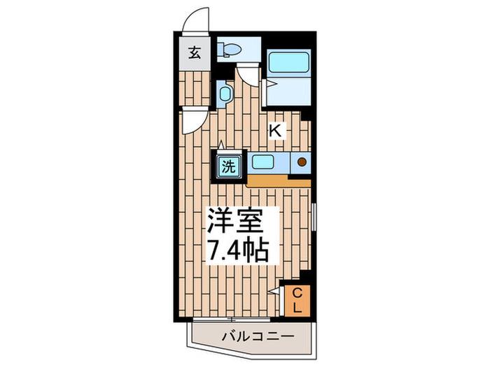 雪谷伍番館(1K/4階)の間取り写真