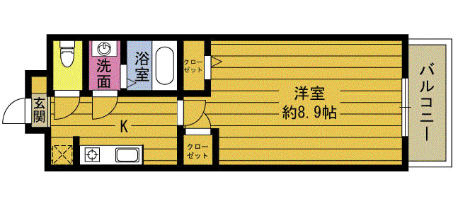 ガーデンハウス石垣(1K/6階)の間取り写真