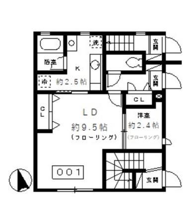メゾントレフル(1LDK/1階)の間取り写真