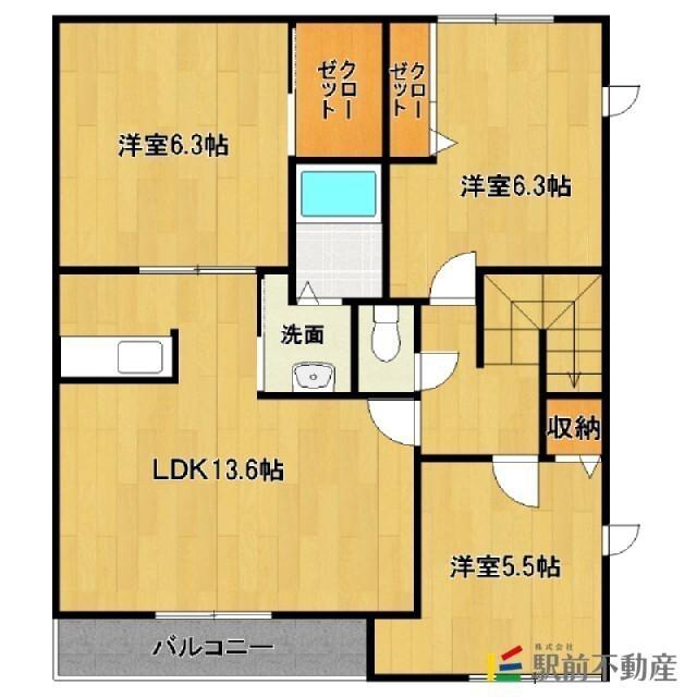 エル・スールC棟(3LDK/2階)の間取り写真