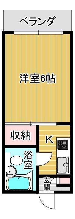 第10高城コーポ(1K/3階)の間取り写真