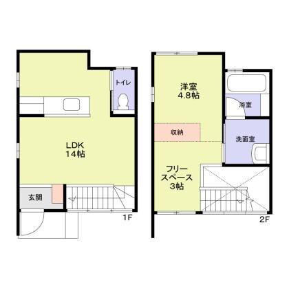 パインヴィレッジ(1LDK/1階)の間取り写真