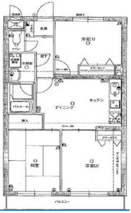 グレンモア西新井(3DK/1階)の間取り写真