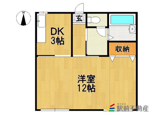 CASAエスメラルダA(1K/1階)の間取り写真