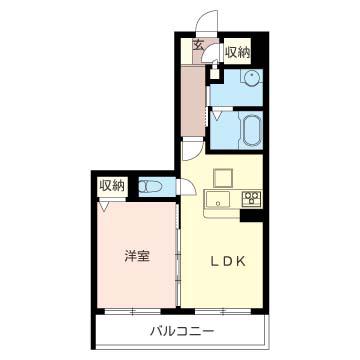 LES DOLCE VITA(1LDK/1階)の間取り写真
