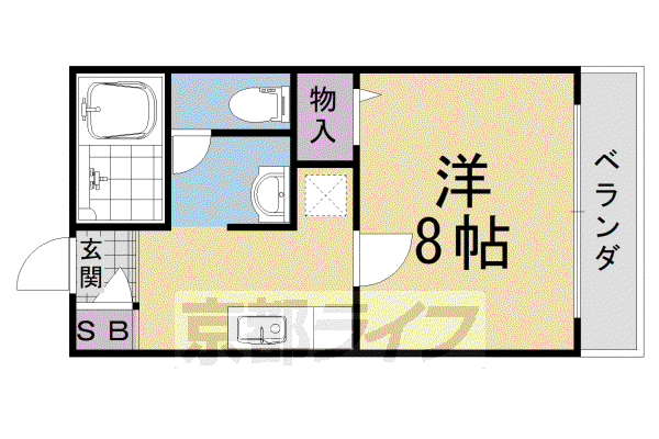 ディアコート楓(1K/2階)の間取り写真