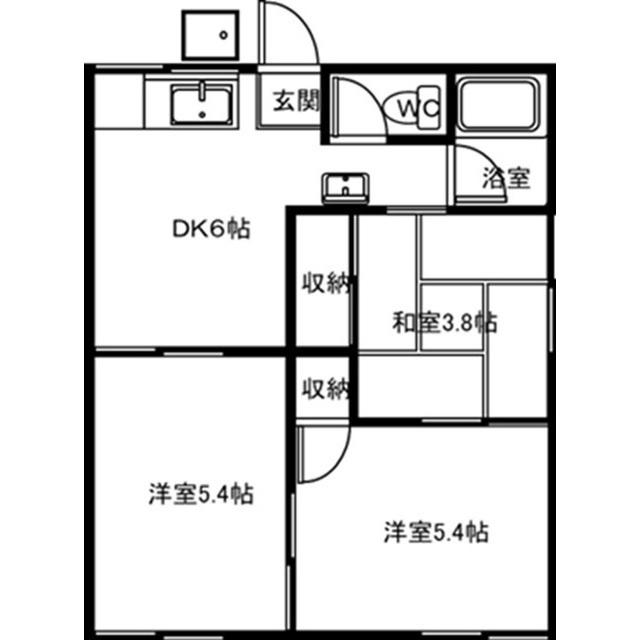 ハイツ金沢A(3DK/2階)の間取り写真